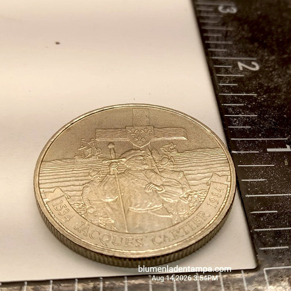 Commemorative Nickel Dollar Coin 1984 Canada Jacques Cartier 450th Anniversary